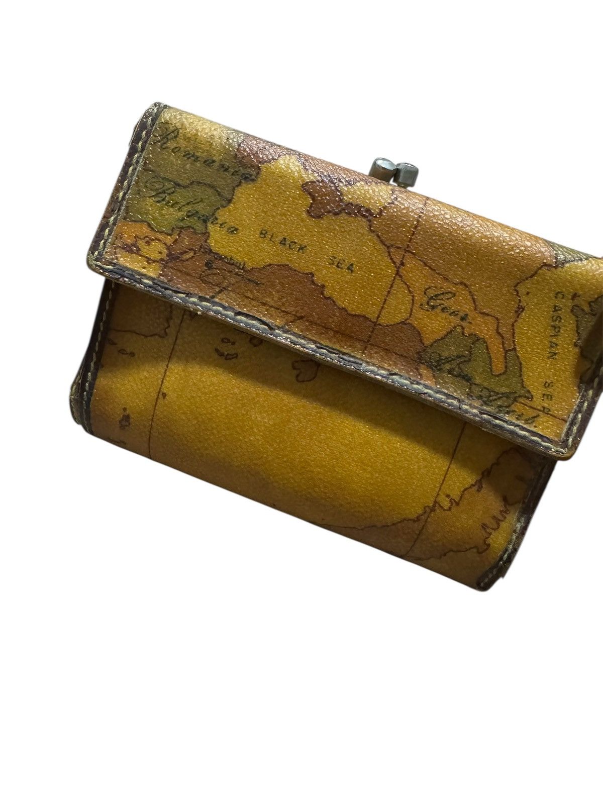 Alviero Martini 🇮🇹 Alviero Martini Leather Maps Bifold Wallet Size ONE SIZE - 1 Thumbnail