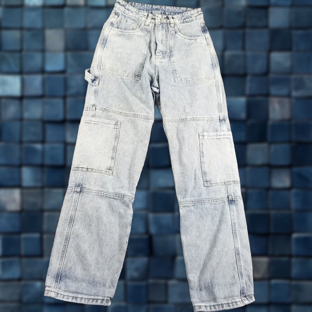 Shein VINTAGE SheIn Jeans Women Straight XS 25x28 Blue Denim Zipper Flaw 90s Grunge Hip Hop Mens Womens Girls Size 25" / US 0 / IT 36 - 1 Thumbnail