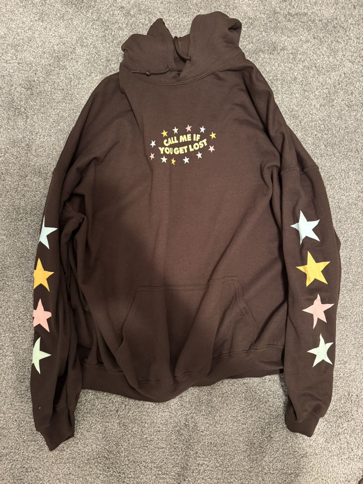 image of Tyler The Creator Call Me If You Get Lost Tour Hoodie in Brown, Men's (Size 2XL)