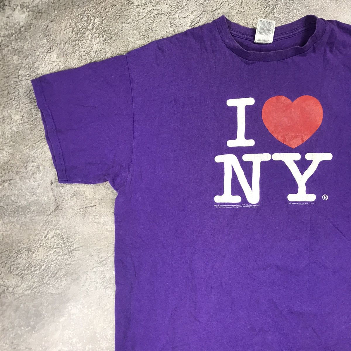 Vintage Vintage 90s I Love NY Graphic Tee Sun Faded Streetwear XL Size US XL / EU 56 / 4 - 3 Thumbnail