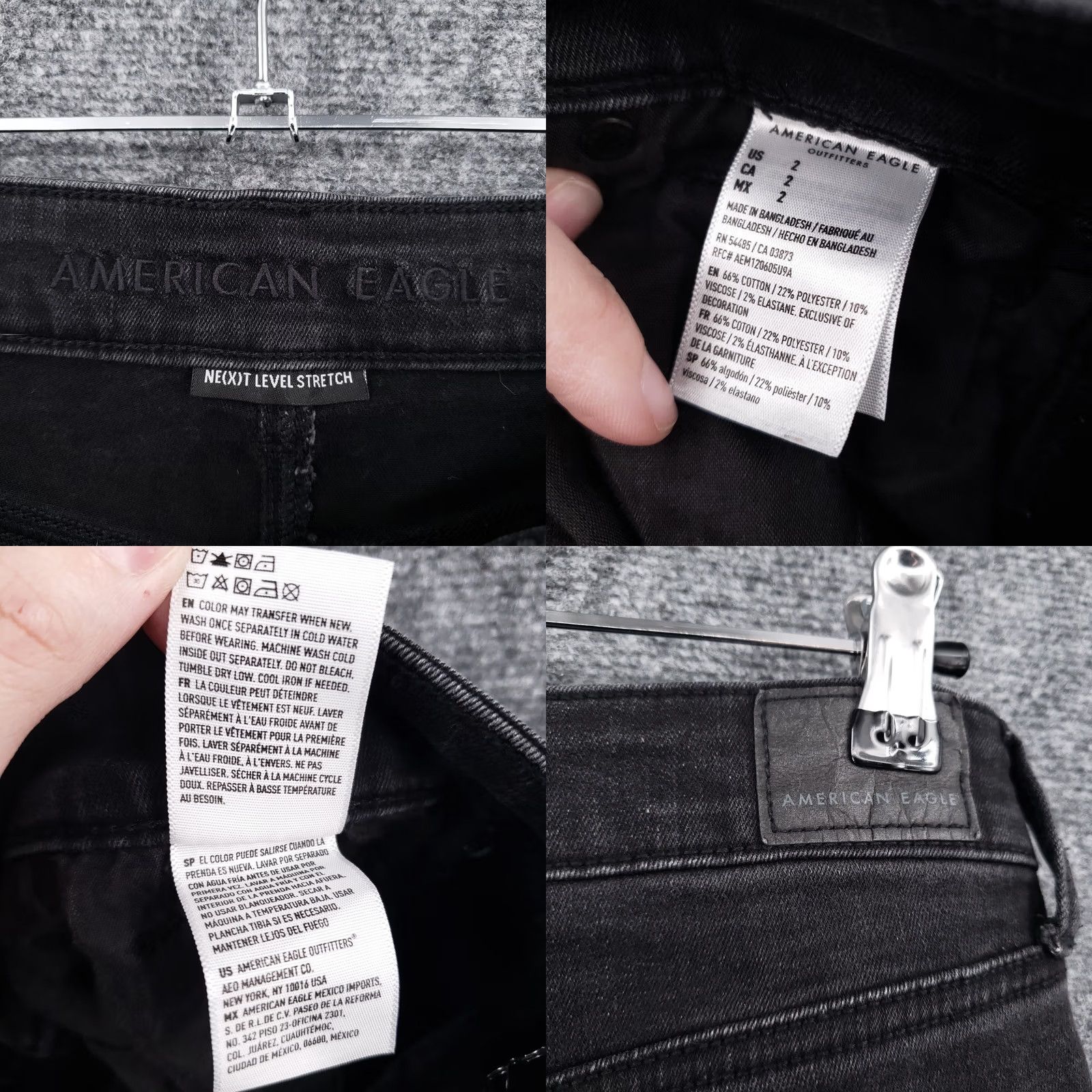 American Eagle Outfitters American Eagle Outfitters Denim Shorts Womens 2 Black Distressed Raw Hem Stretch Size 26" / US 2 / IT 38 - 8 Thumbnail