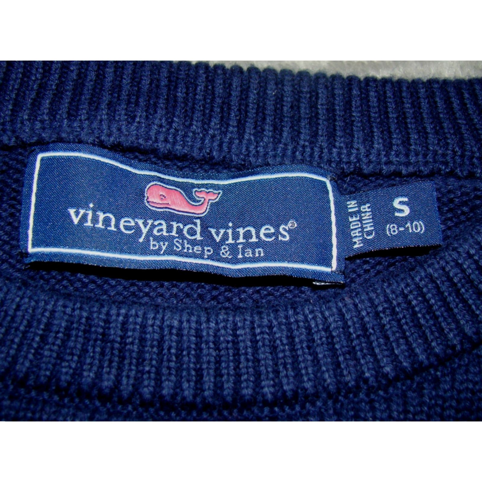 Vineyard Vines Vineyard Vines Womens Crew Neck Whale Cotton Sweater Blue M Pullover Knit 100% Cotton Size M / US 6-8 / IT 42-44 - 3 Thumbnail