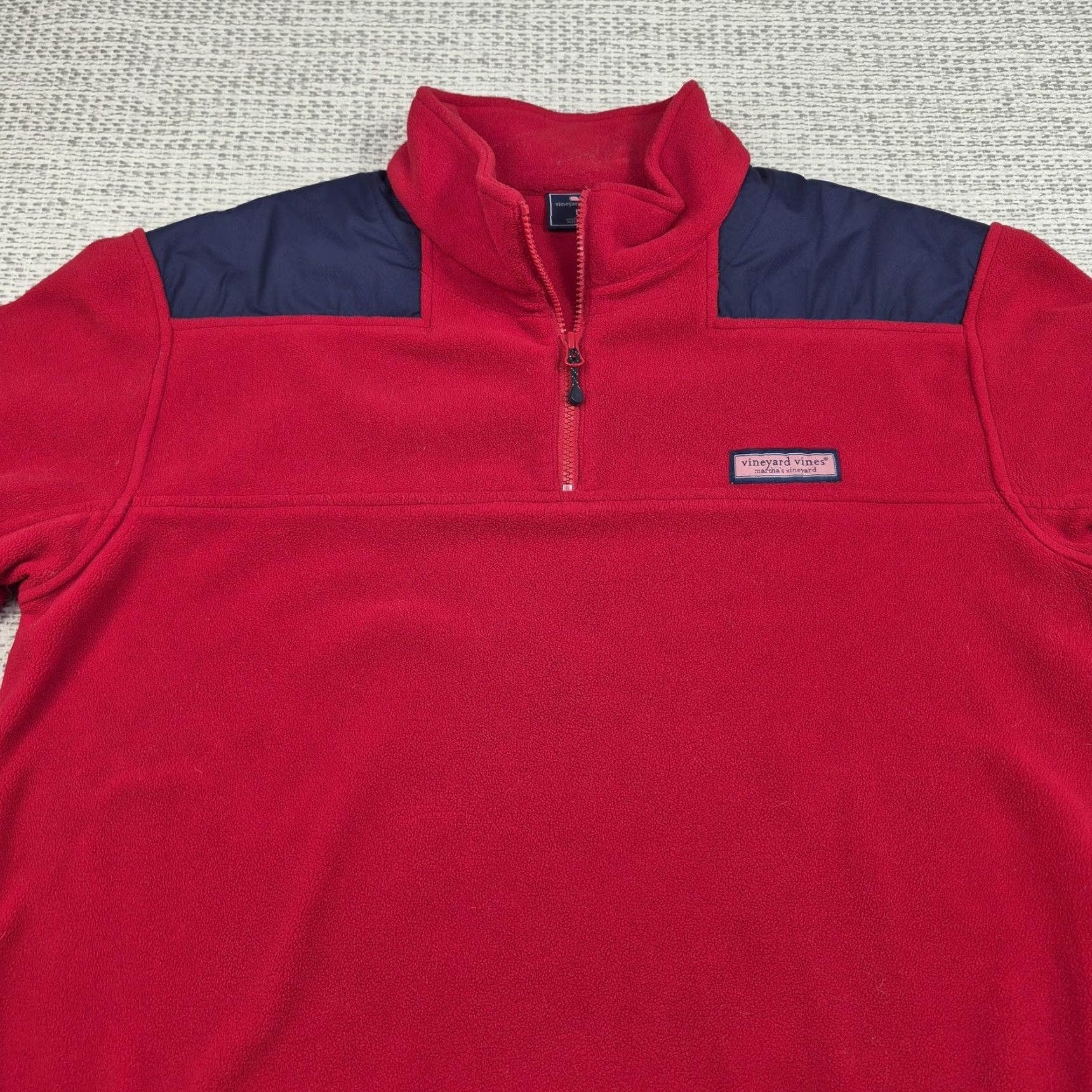 Vineyard Vines Vineyard Vines Jacket Mens Large Red Fleece 1/4 Zip Pullover Martha's Vineyard Jacket Coat Windbreaker Casual Fall Winter Size US L / EU 52-54 / 3 - 4 Thumbnail