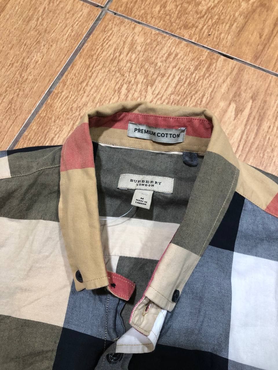 Burberry Burberry Beige Check Cotton Button Front Shirt Size US M / EU 48-50 / 2 - 10 Thumbnail