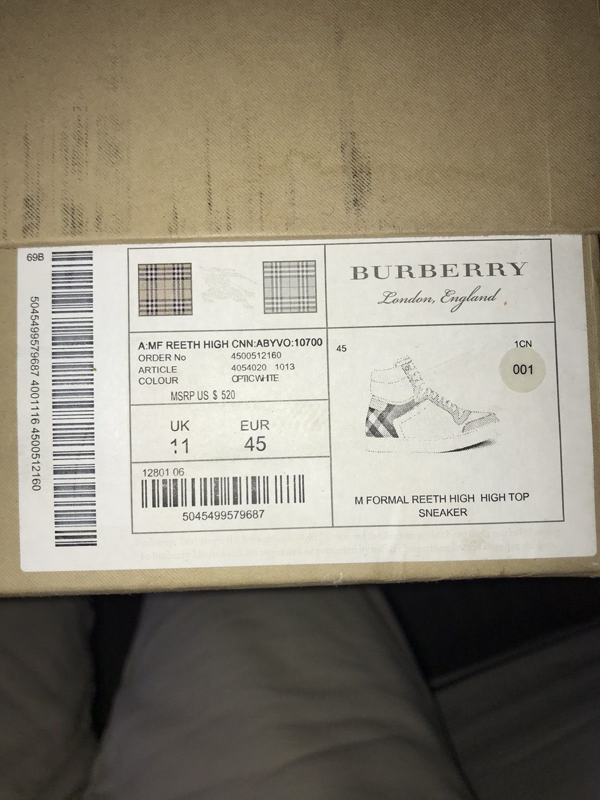 Burberry Burberry High Tops Size US 11 / EU 44 - 9 Thumbnail