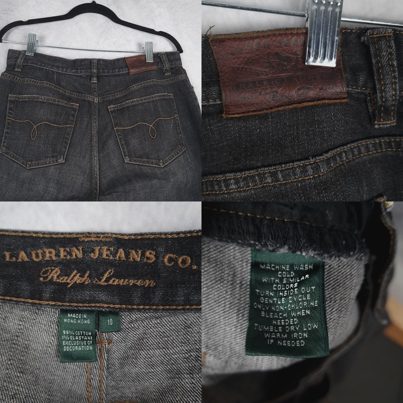 Ralph Lauren Ralph Lauren LRL Jeans Womens 10 Black Patchwork Embroidered Boho Y2K 31x28 Jeans Size 32" / US 10 / IT 46 - 10 Thumbnail