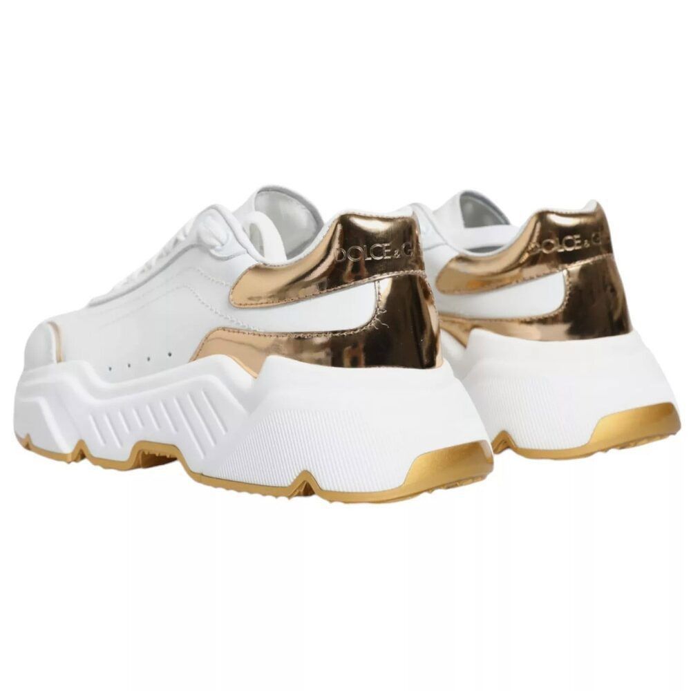 Dolce & Gabbana Dolce & Gabbana White Gold Daymaster Low Top Sneakers Shoes Size US 11 / IT 41 - 3 Thumbnail