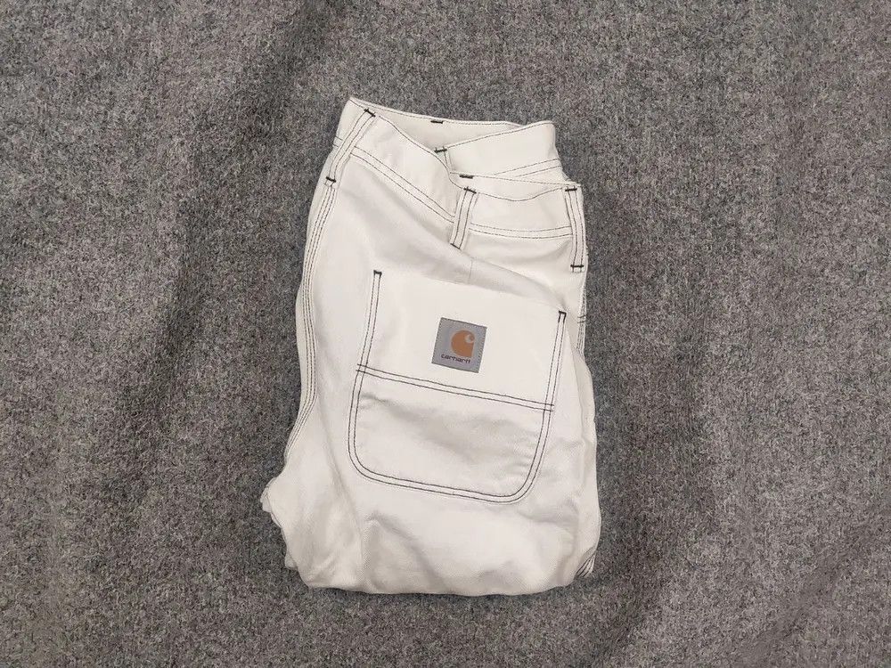Carhartt Wip Carhartt Wip Chalk White Canvas Trouser Pants Vintage Style Size US 32 / EU 48 - 1 Thumbnail