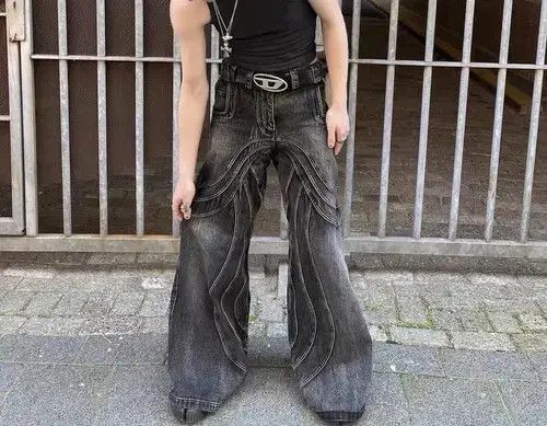 VIBE Retro washed distressed heavyweight corrugated bootcut jeans Size US 32 / EU 48 - 4 Thumbnail