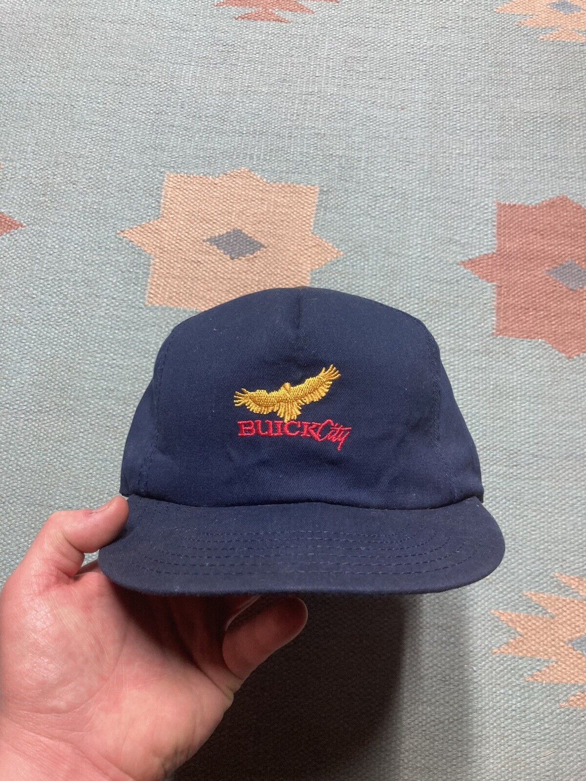 Vintage Vtg 80s 90 SnapBack hat Buick city eagle automobile made USA Size ONE SIZE - 2 Thumbnail