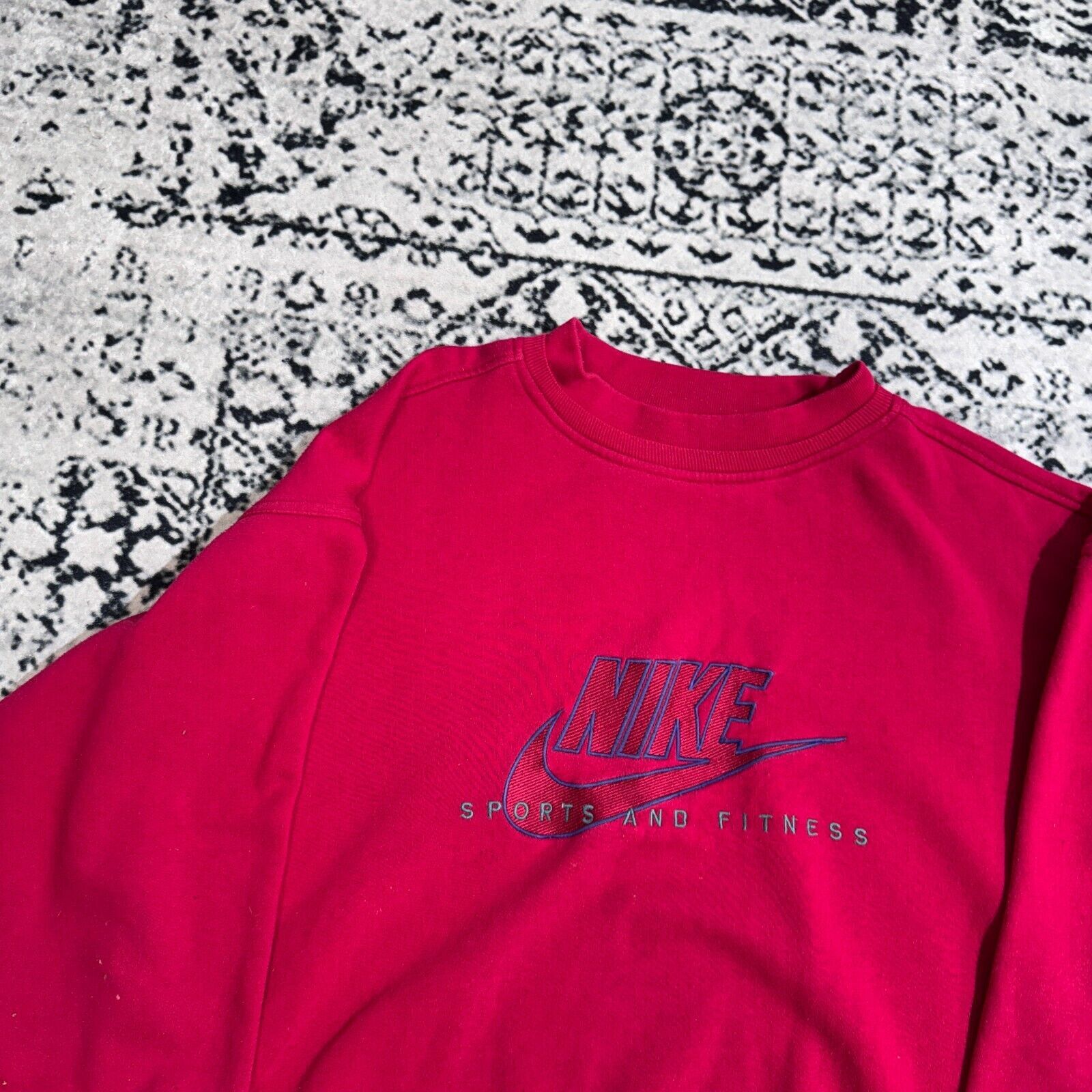 Nike × Vintage Vintage Nike Red Cotton Crewneck Size XXL 90s Center Swoosh Size US XXL / EU 58 / 5 - 6 Thumbnail