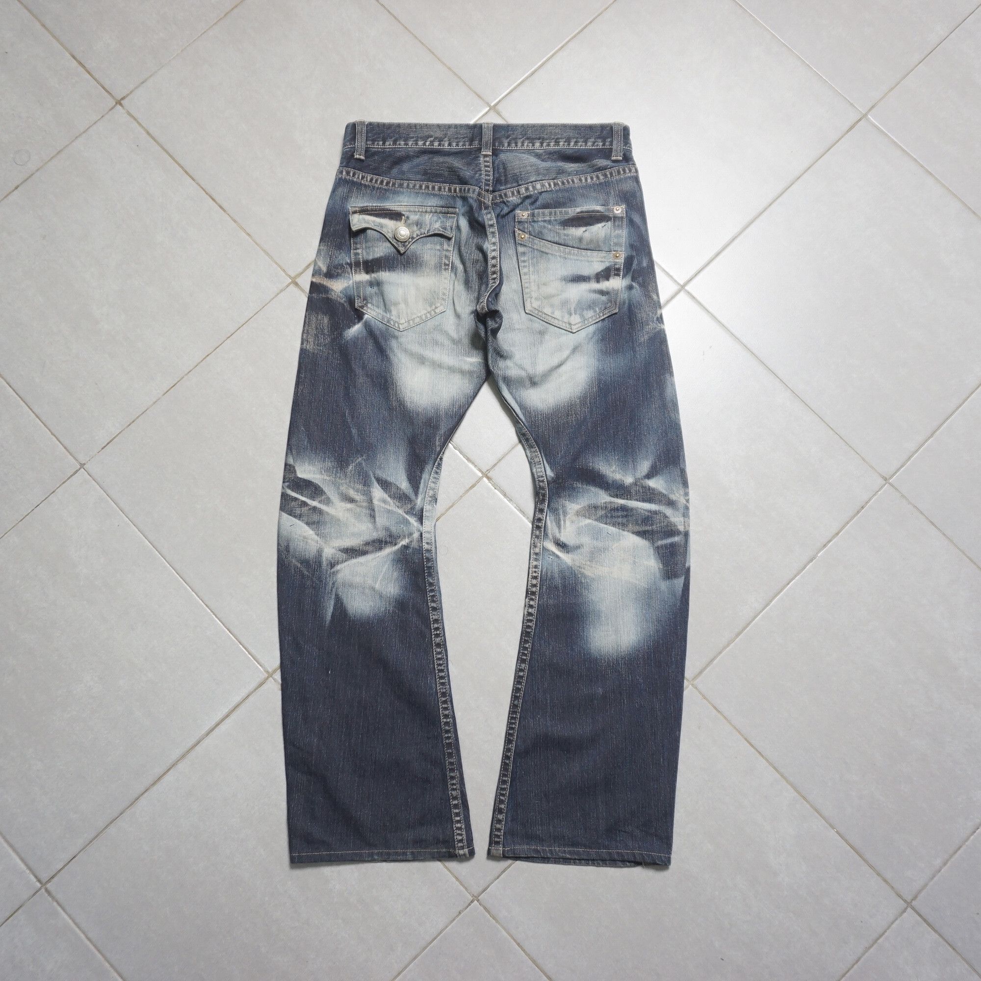 Japanese Brand Crazy distressed Rattle trap denim Size US 34 / EU 50 - 12 Thumbnail