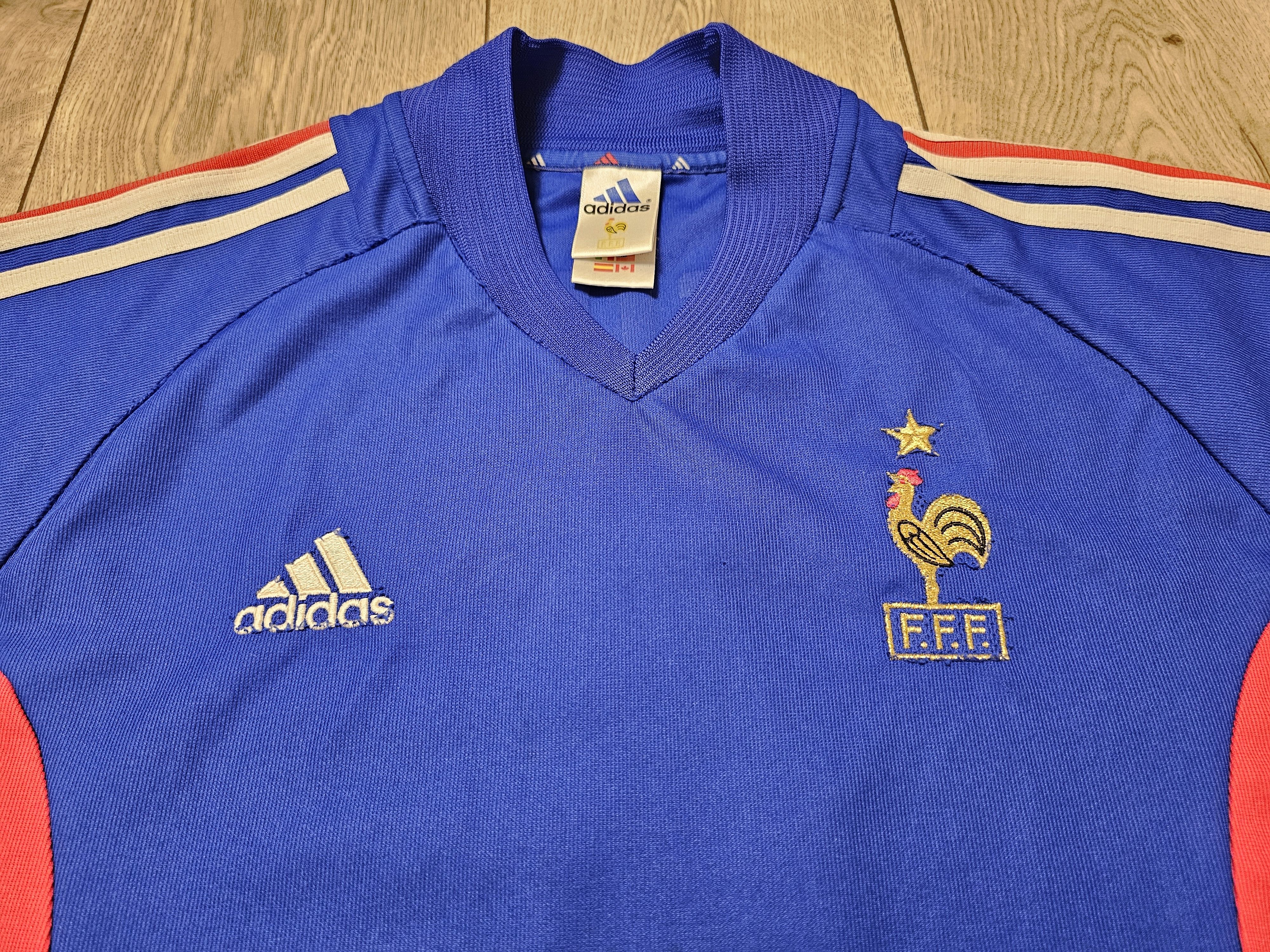 Adidas FRANCE 2002 2004 HOME VIERA FOOTBALL SHIRT SOCCER JERSEY Size US L / EU 52-54 / 3 - 3 Thumbnail