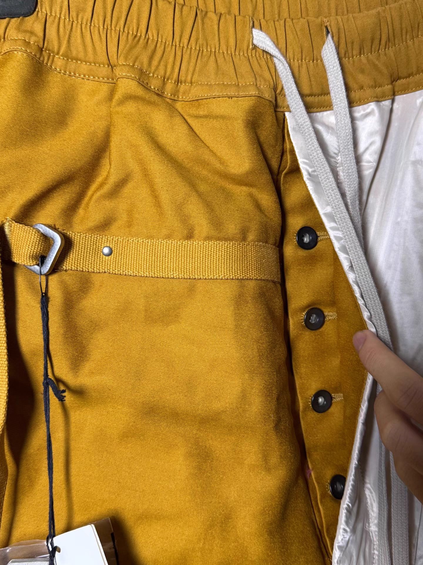 Rick Owens Rick Owens 19SS ginger yellow strap paneled shorts Size US 29 - 6 Thumbnail