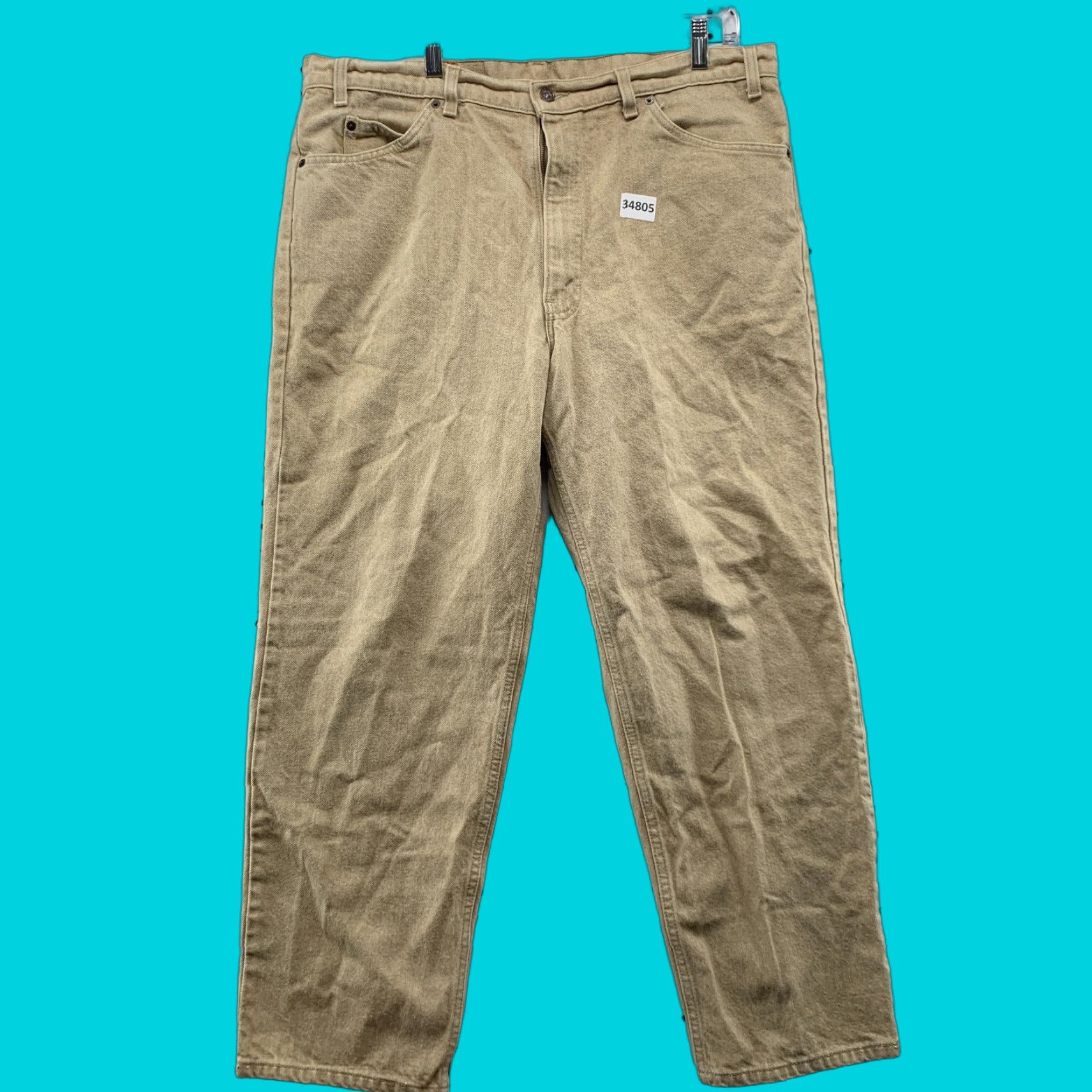 Levi's VINTAGE Levi's 550 Jeans Mens 38x29 Tan Denim Orange Tab Relaxed Fit 90s Size US 38 / EU 54 - 1 Thumbnail