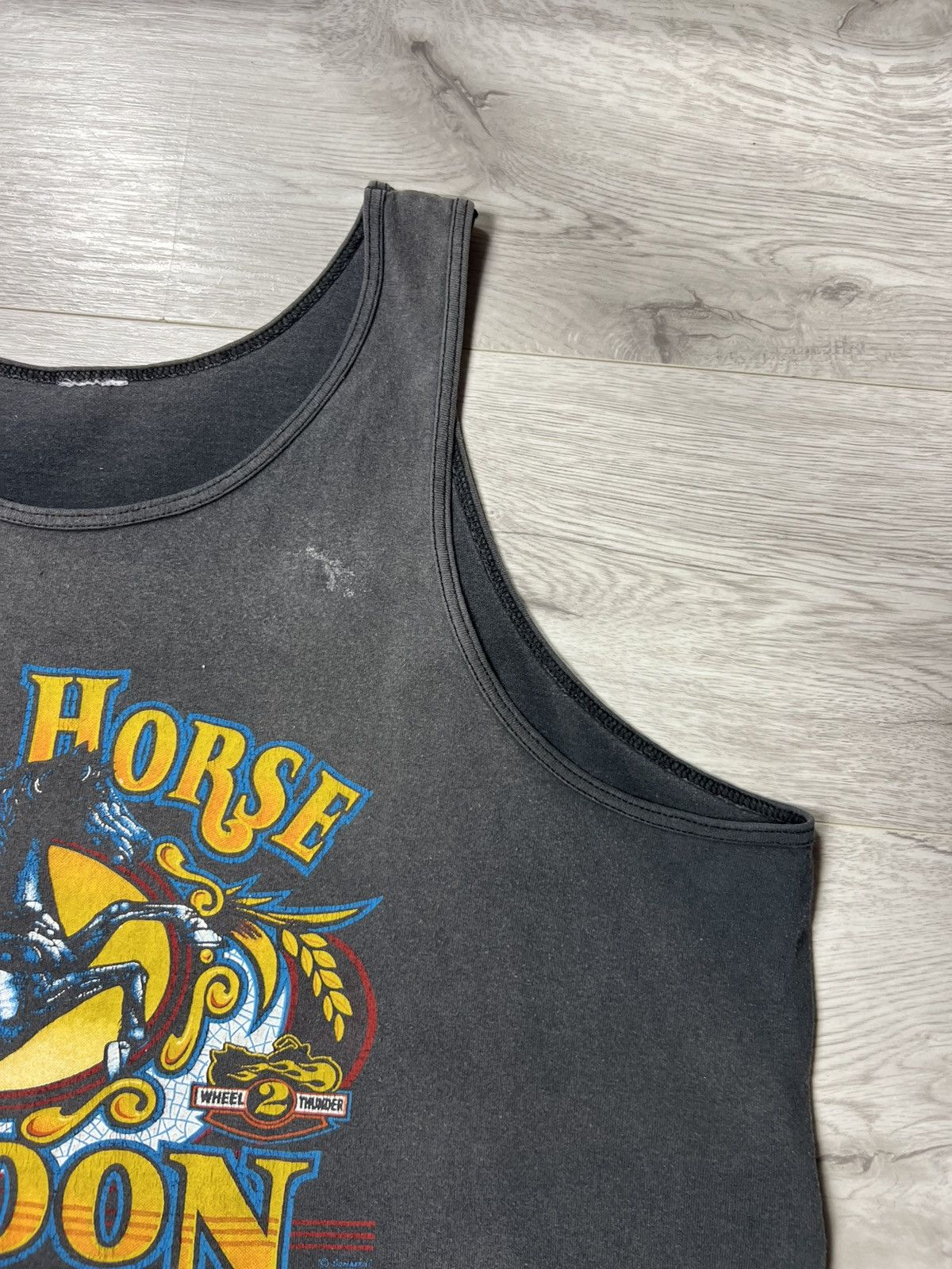 Harley Davidson Vintage Iron Horse Saloon Single Stitch Sleeveless Big Logo Size US XL / EU 56 / 4 - 9 Thumbnail