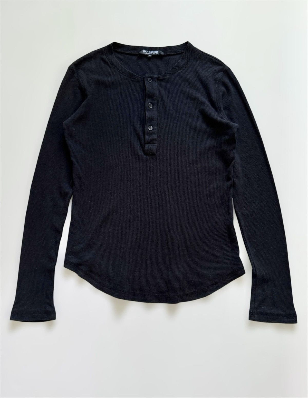 Pre-owned Raf Simons Aw04-05' “waves” Thermal Longsleeve In Black
