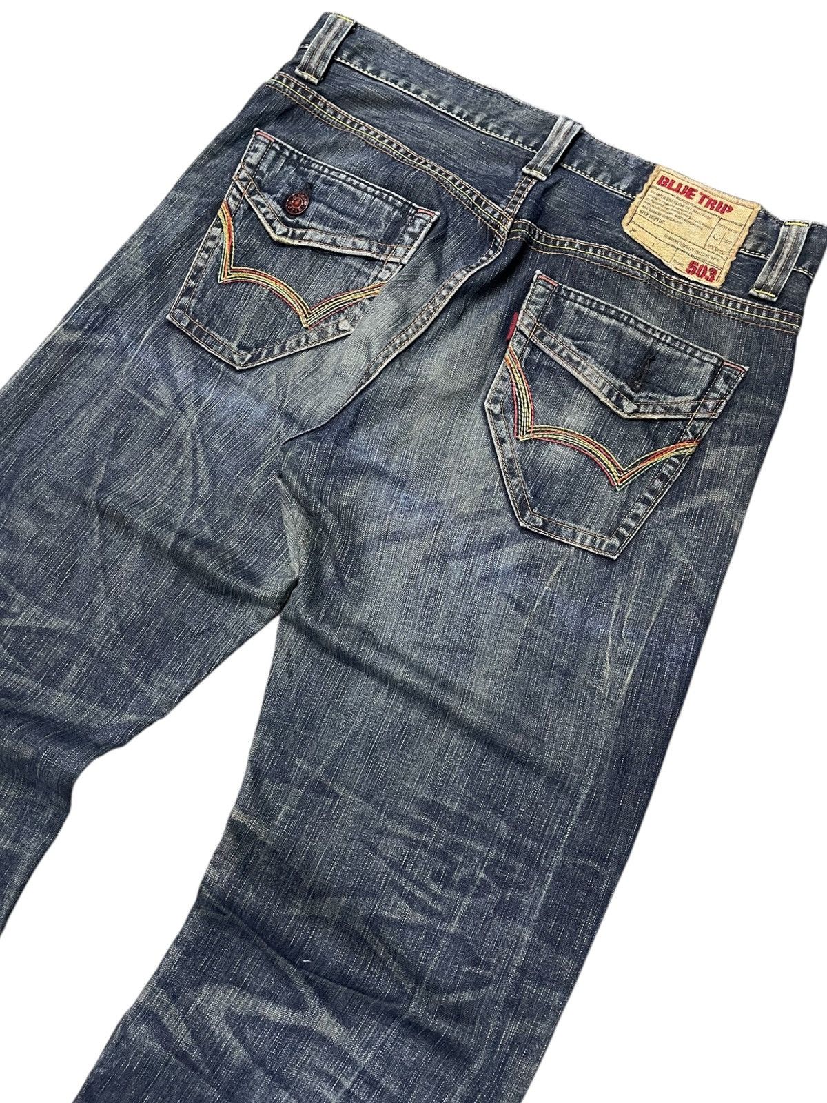 Edwin Rare Edwin 503 Flare Heavy Stitch Multi Colour Denim Jeans Size US 34 / EU 50 - 13 Thumbnail