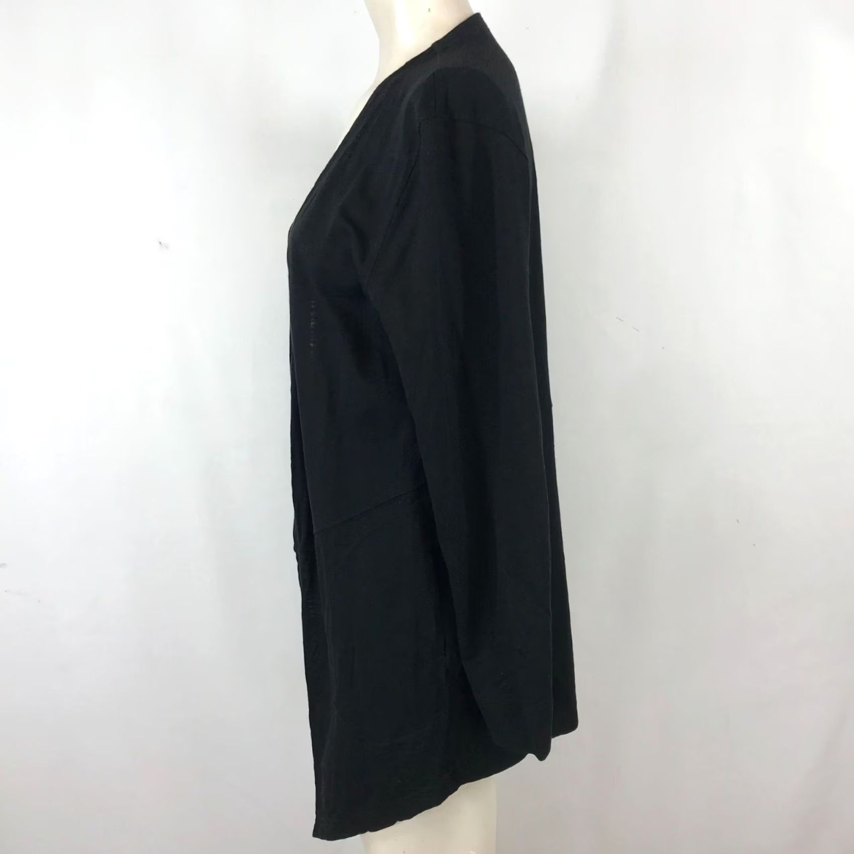 Vintage CHICO'S Women M Black Long Sleeve Open Front Cotton Blend Cardigan Sweater Size M / US 6-8 / IT 42-44 - 4 Thumbnail