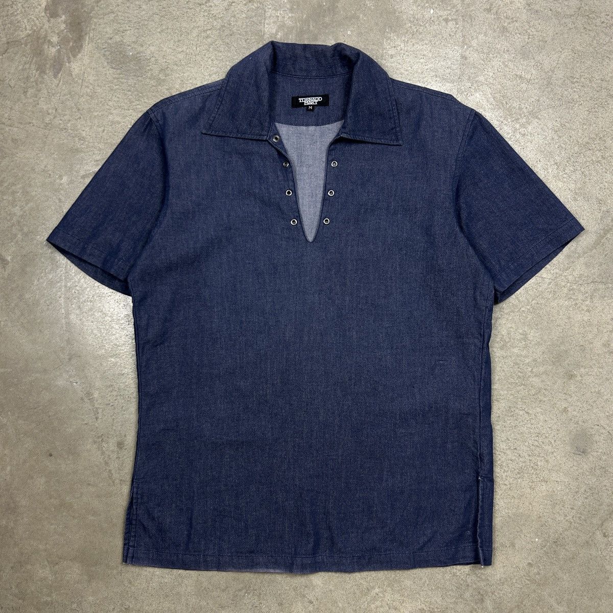 Japanese Brand × Tornado Mart Tornado Mart - Laceless Shirt Denim Size US M / EU 48-50 / 2 - 3 Thumbnail