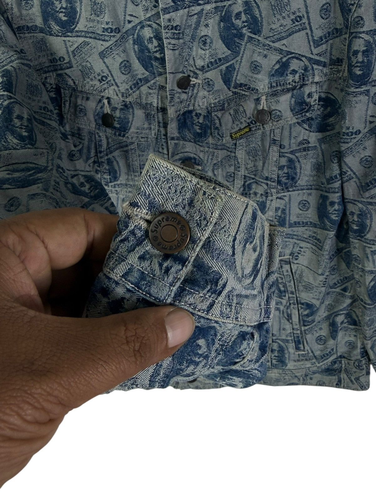 Supreme Supreme Dollar Bills Print Denim Jacket Size US M / EU 48-50 / 2 - 9 Thumbnail