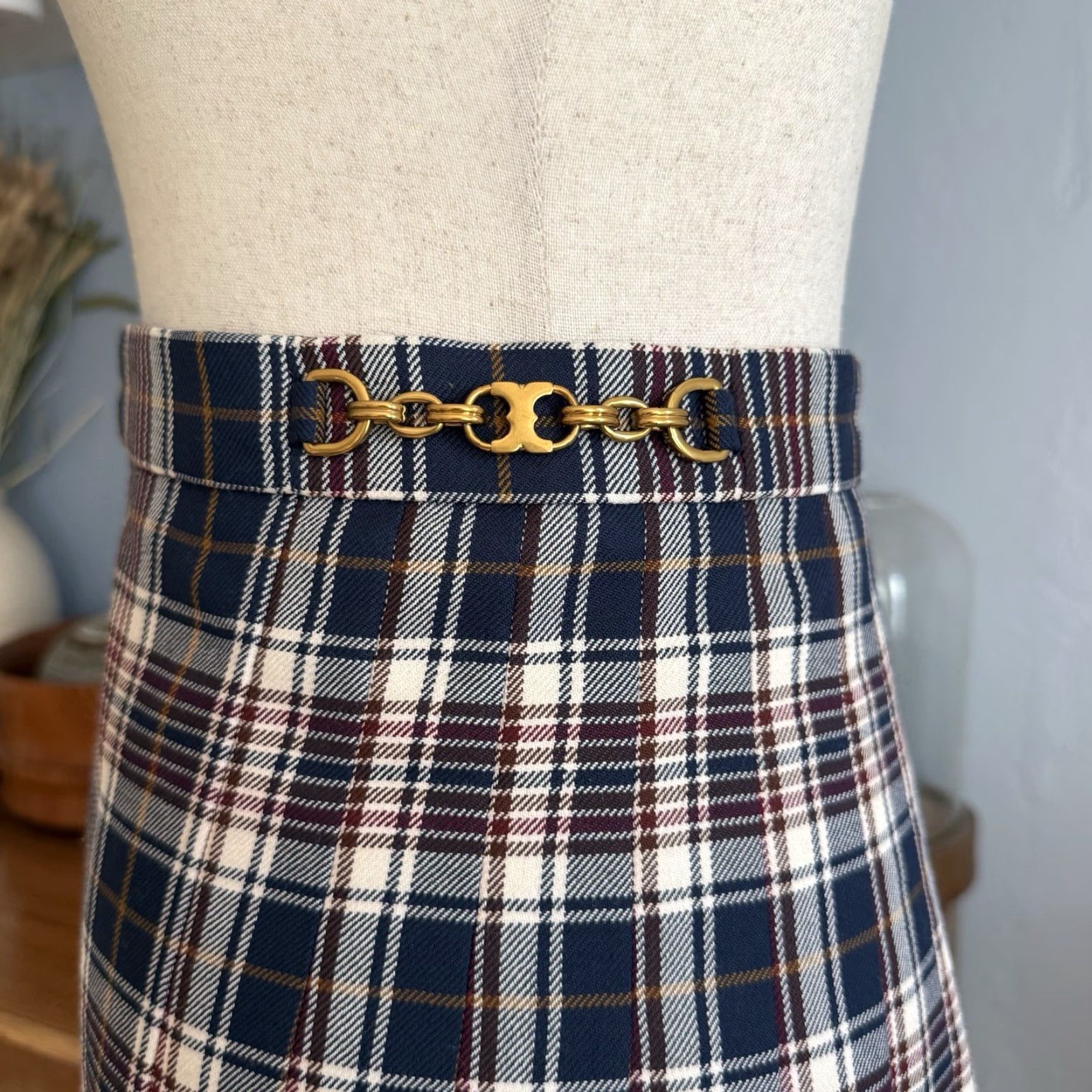 Tory Burch Tory Burch Garrett Pleated Skirt Milano Tartan Plaid Gemini Links Sz 2 Multicolor Knee Length Women A-Line Fall Size 26" / US 2 / IT 38 - 7 Thumbnail