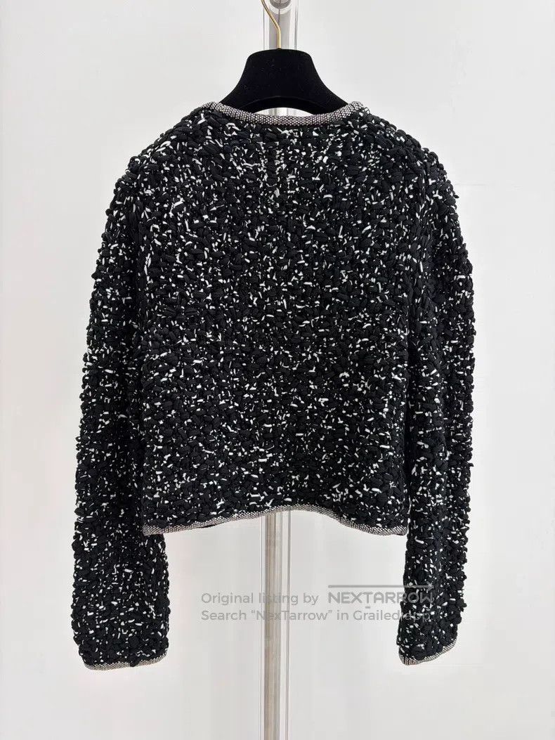 Chanel Chanel Black twill soft tweed diamond button cardigan coat Size XS / US 0-2 / IT 36-38 - 2 Thumbnail