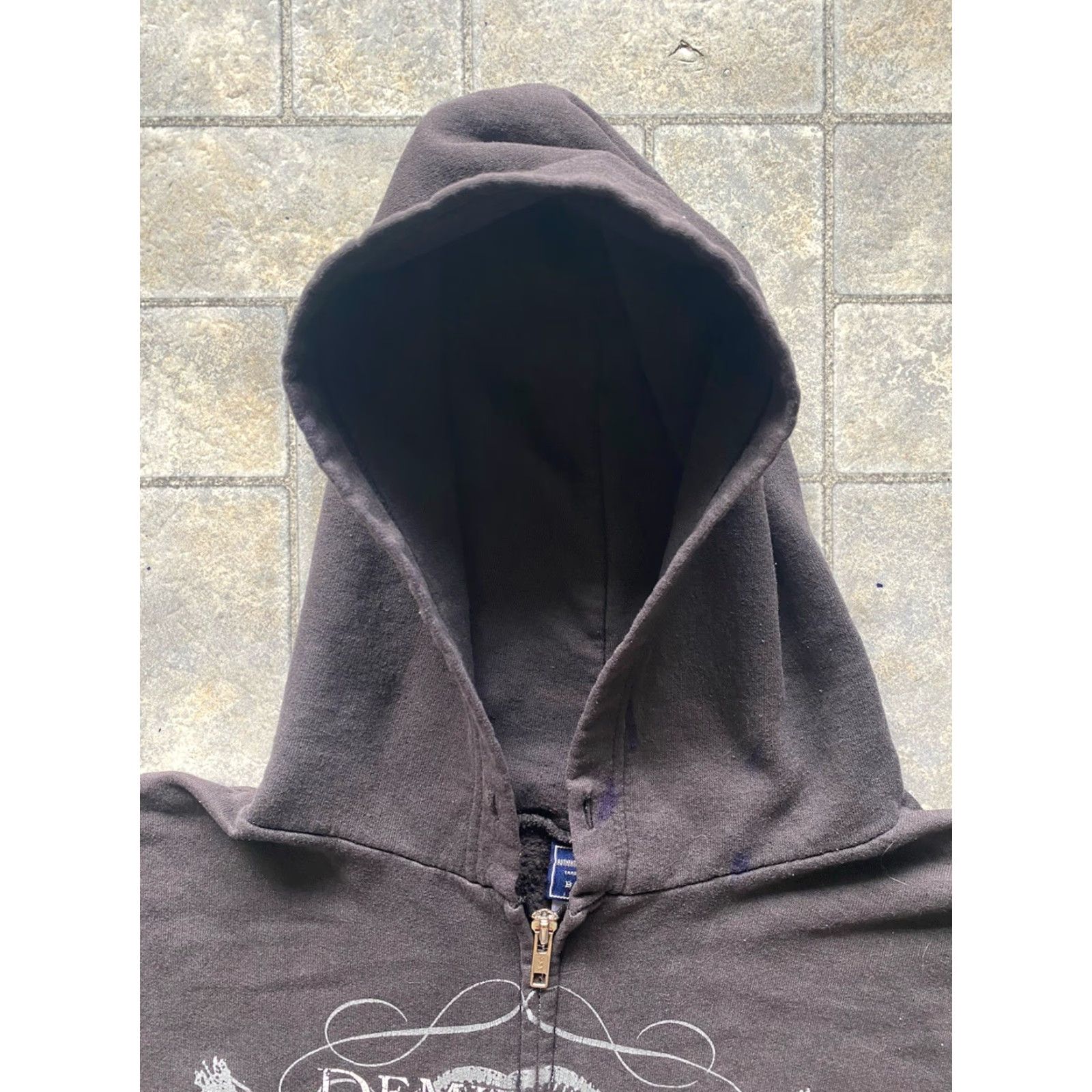 Vintage Demiricous Metal Band Hoodie Full Zip Men’s Medium B&E Sport Black Flaws Damage Wear Size US M / EU 48-50 / 2 - 7 Thumbnail