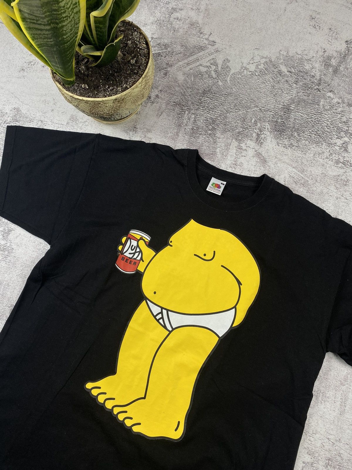 The Simpsons Vintage Simpson Beer Duff Fruit Of The Loom Rare Humor Merch Size US XL / EU 56 / 4 - 2 Thumbnail