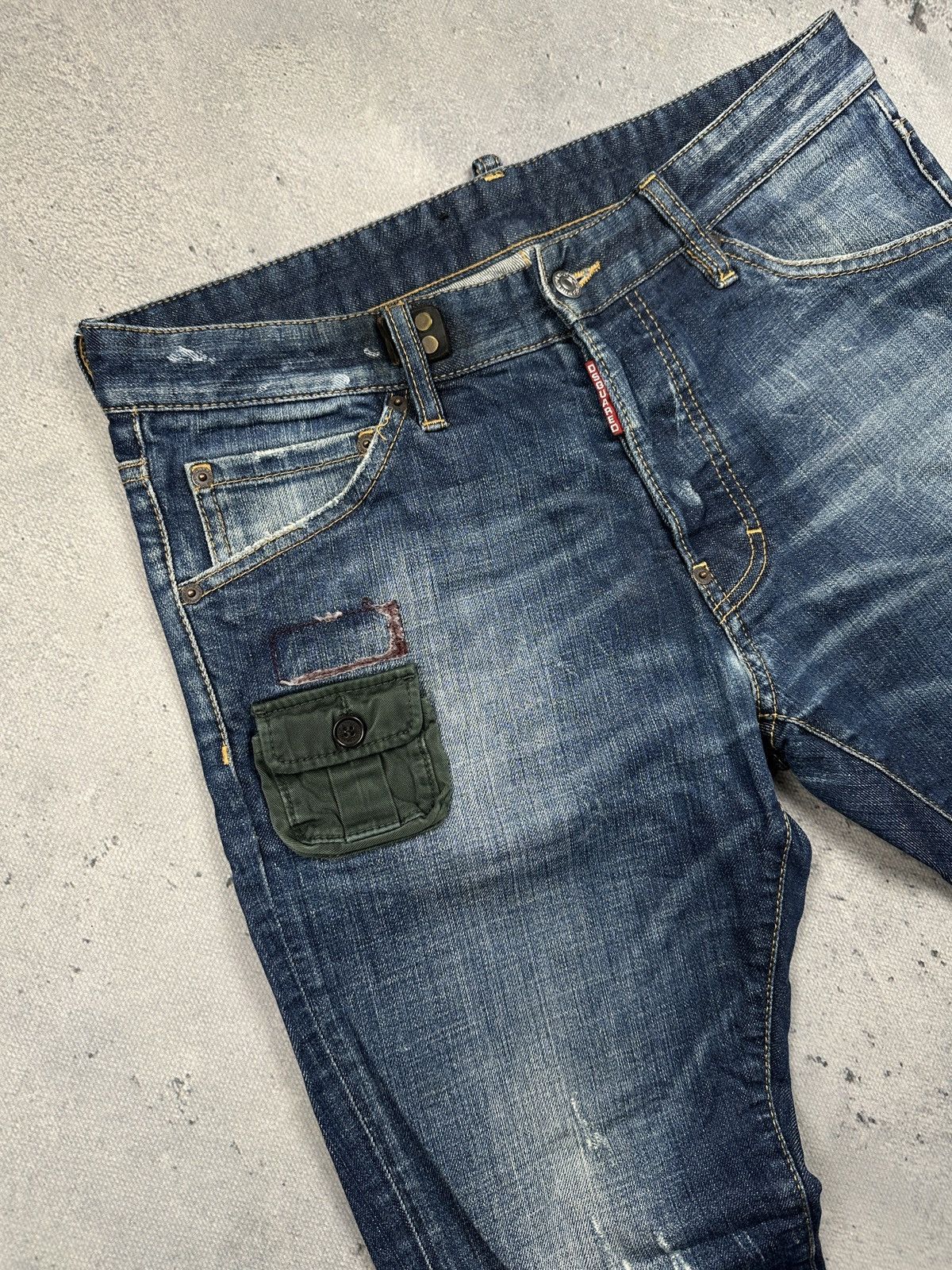 Dsquared2 Dsquared2 Distressed Patchwork Denim Jeans Military Pocket Size US 33 - 9 Thumbnail