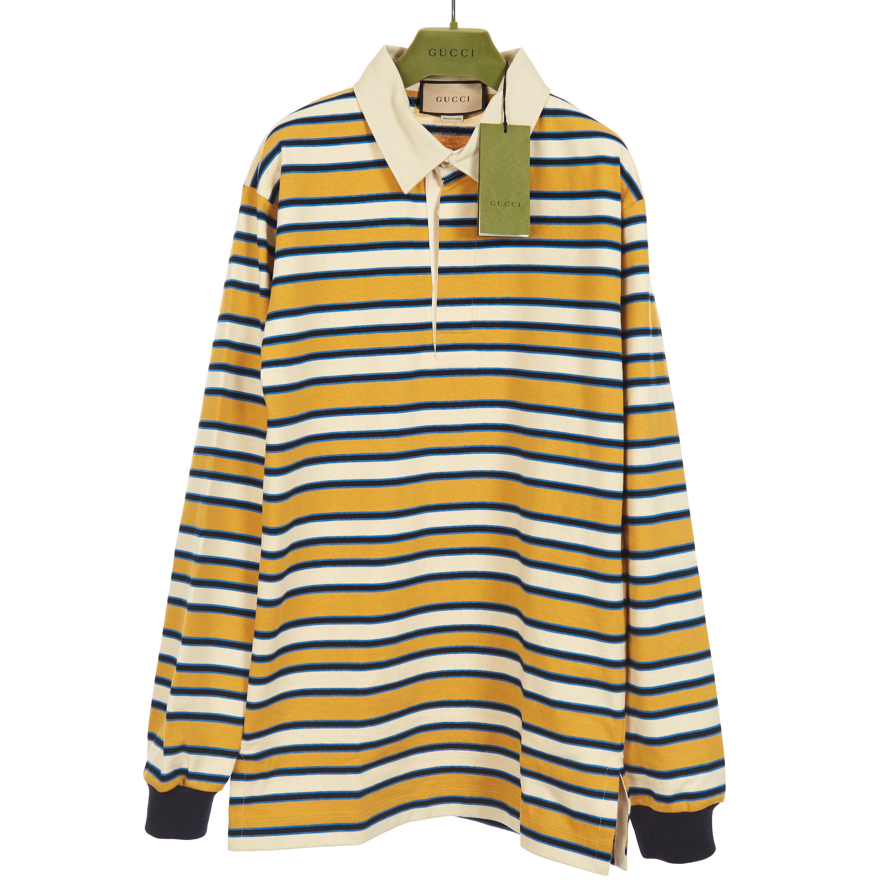 Gucci Striped Polo Shirt In Heavy Cotton With Cities Embroidery Size US S / EU 44-46 / 1 - 2 Thumbnail