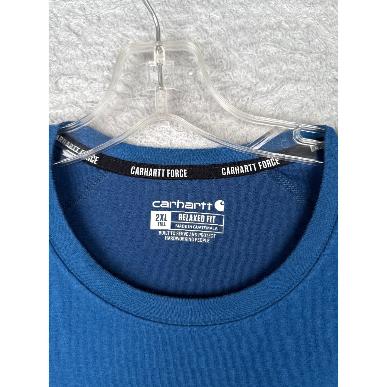 Carhartt Carhartt Men 2XT Shirt Blue Crew Pocket T-Shirt Workwear Polyester Blend K87 Big & Tall Read Size US XXL / EU 58 / 5 - 7 Thumbnail