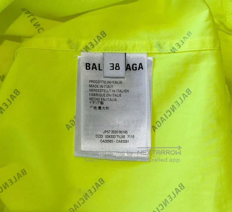 Balenciaga Balenciaga Fluorescent Yellow Long Sleeve Shirt Size XS / US 0-2 / IT 36-38 - 5 Thumbnail