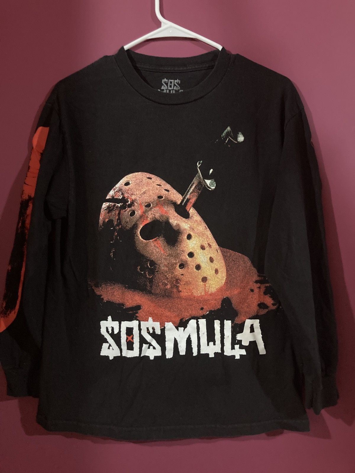 image of Band Tees x City Morgue Sosmula Jason Long Sleeve in Black, Men's (Size Medium)