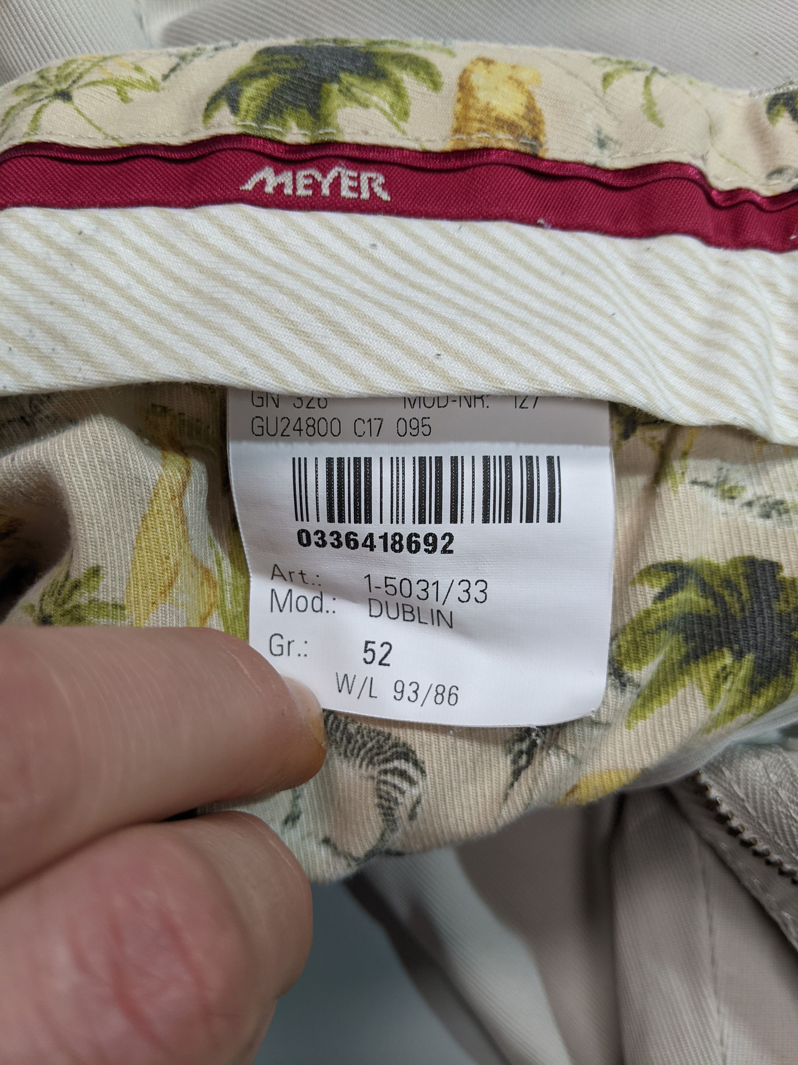 John Mayer MEYER Light-Gray Men's Chino Pants W36 L33 or XL Size US 36 / EU 52 - 10 Thumbnail