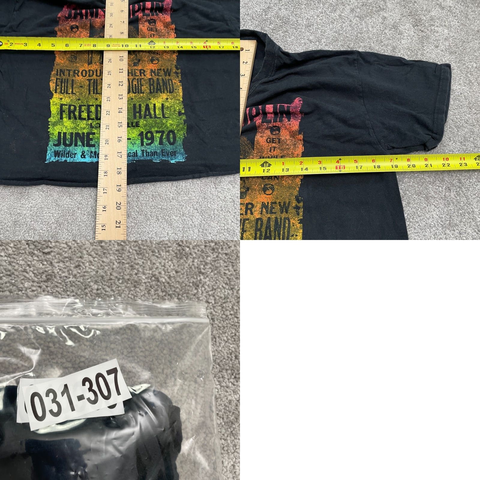 Vintage Janis Joplin Freedom Wall 1970 Graphic Cropped Tee Womens Medium Black T-Shirt Size M / US 6-8 / IT 42-44 - 8 Thumbnail