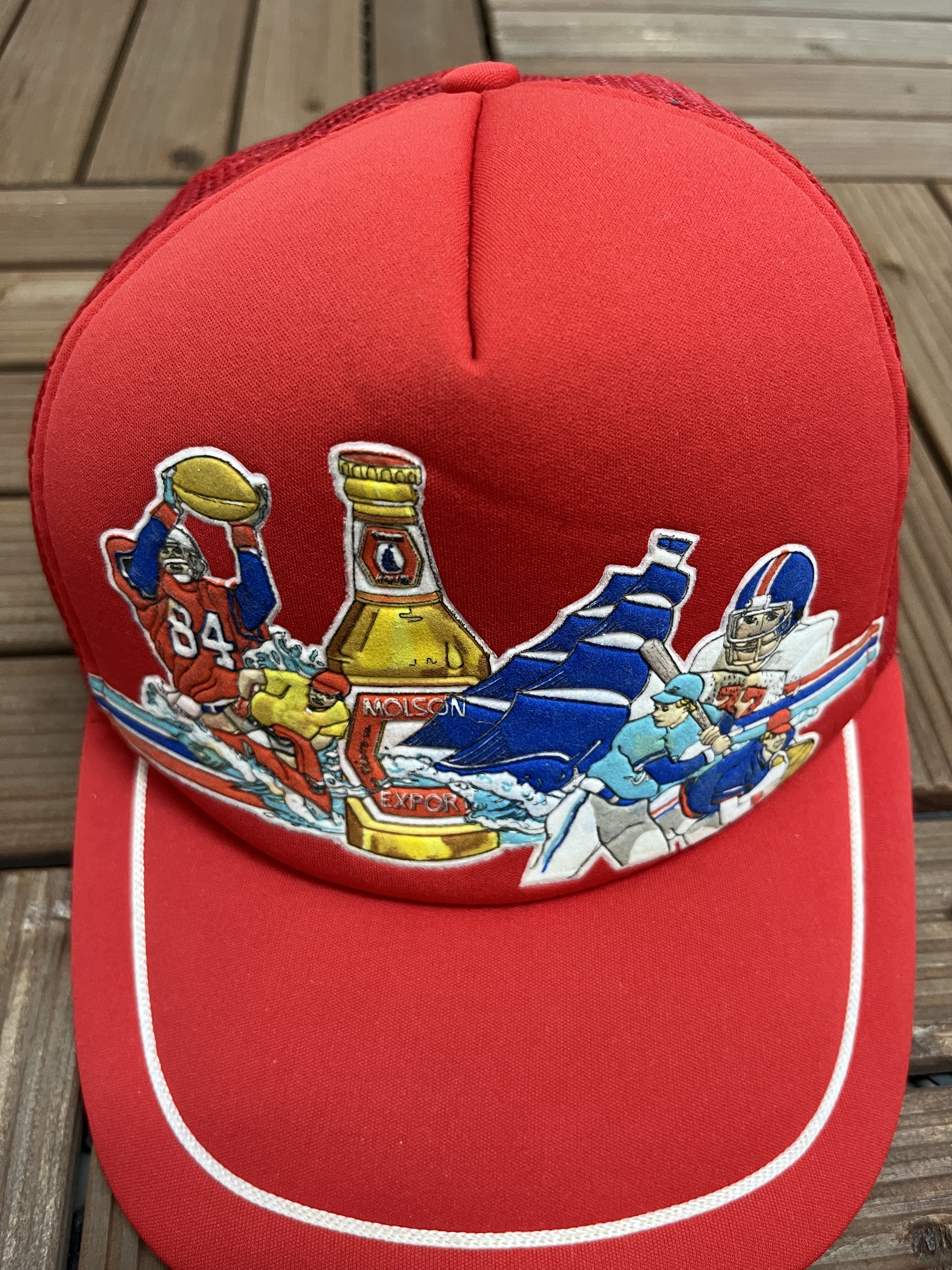 Vintage Molson Export Vintage Trucker Snap Back Hat Size ONE SIZE - 3 Thumbnail
