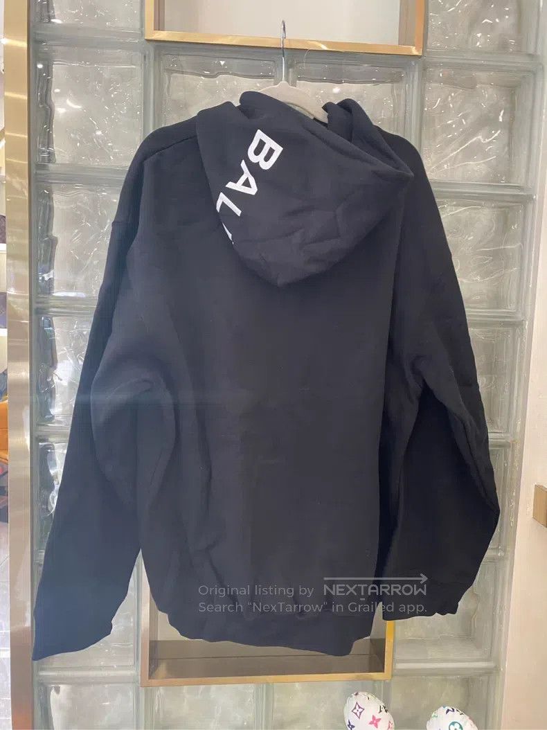 Balenciaga Balenciaga Black Hoodie with Logo, Size L Size US XXS / EU 40 - 2 Thumbnail