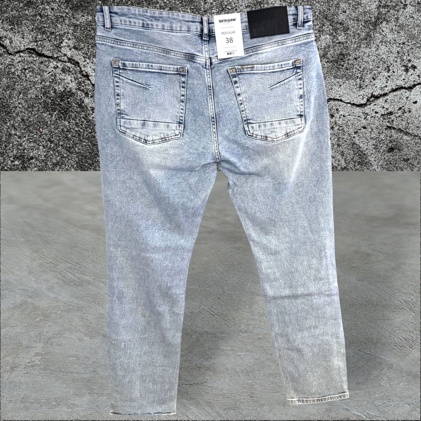 Sixth June Paris •NWT• Sixth June Paris Light Wash Jeans • Women’s Size 38 Size 38" / US 16 / IT 52 - 2 Thumbnail