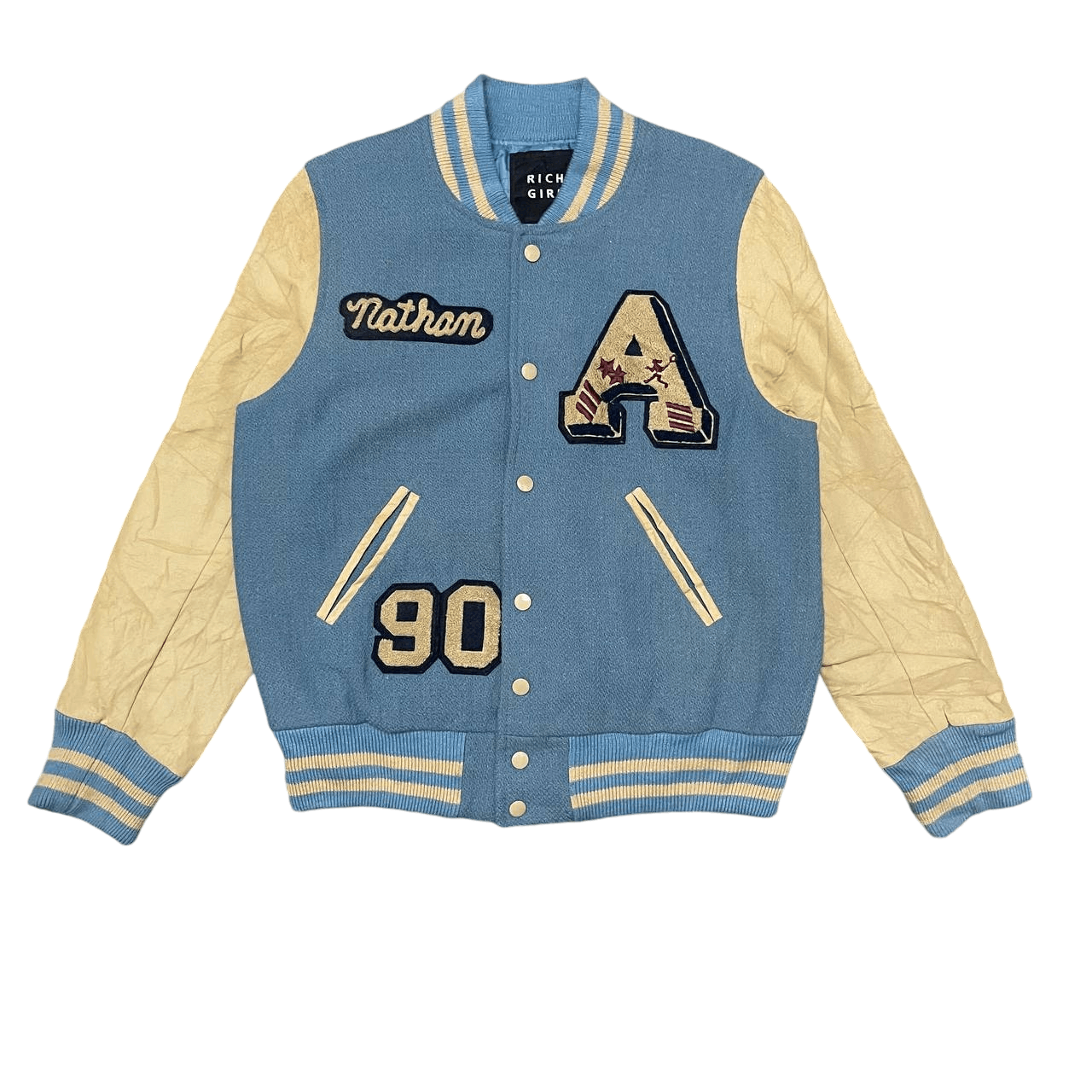 Japanese Brand Vintage Rich Girl Wool Varsity Jacket Size M / US 6-8 / IT 42-44 - 1 Thumbnail
