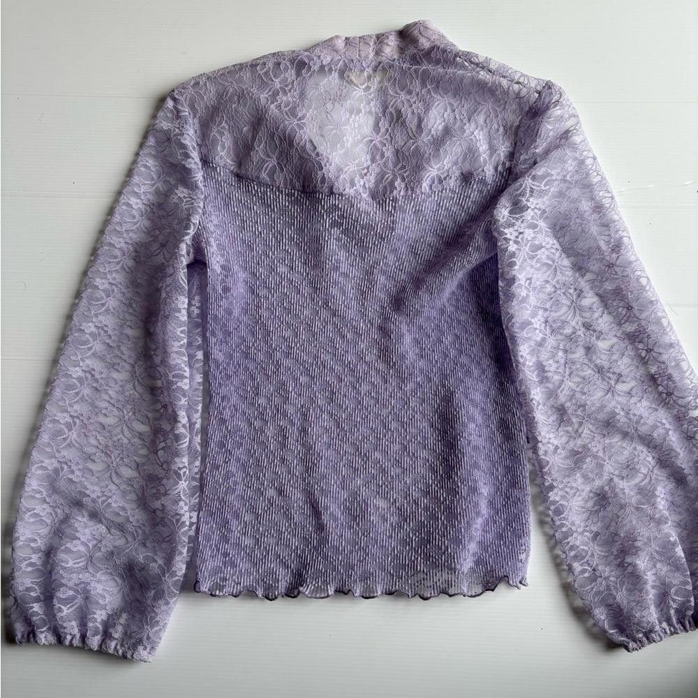 Designer Vintage coquette Light Purple Lace Top Size S / US 4 / IT 40 - 2 Thumbnail