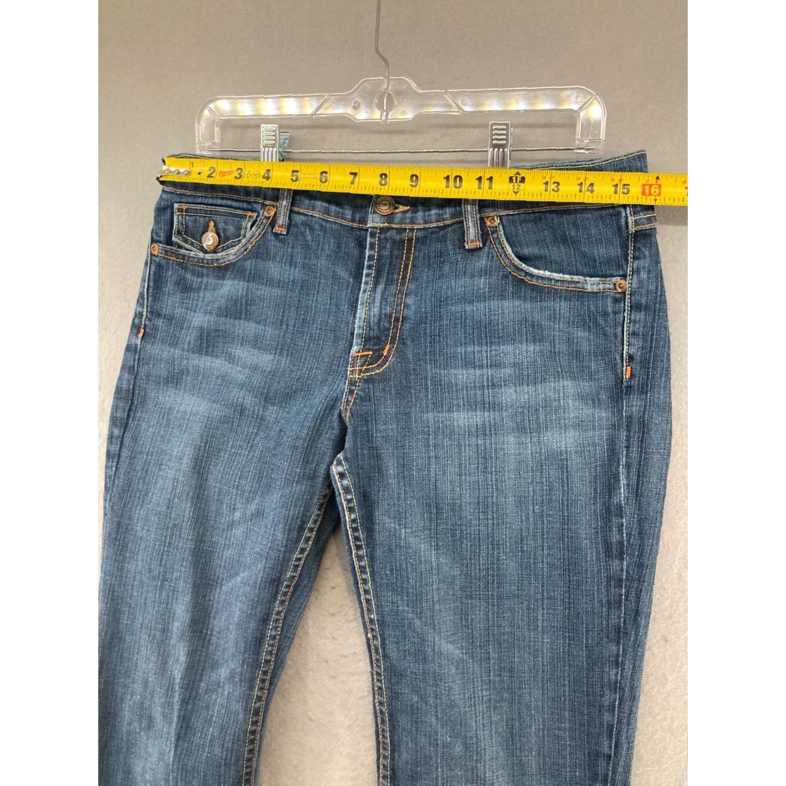 Vintage David Kahn Women's Jeans 29 Regular Flare Dark Blue 5-Pocket USA Made Size 29" - 2 Thumbnail