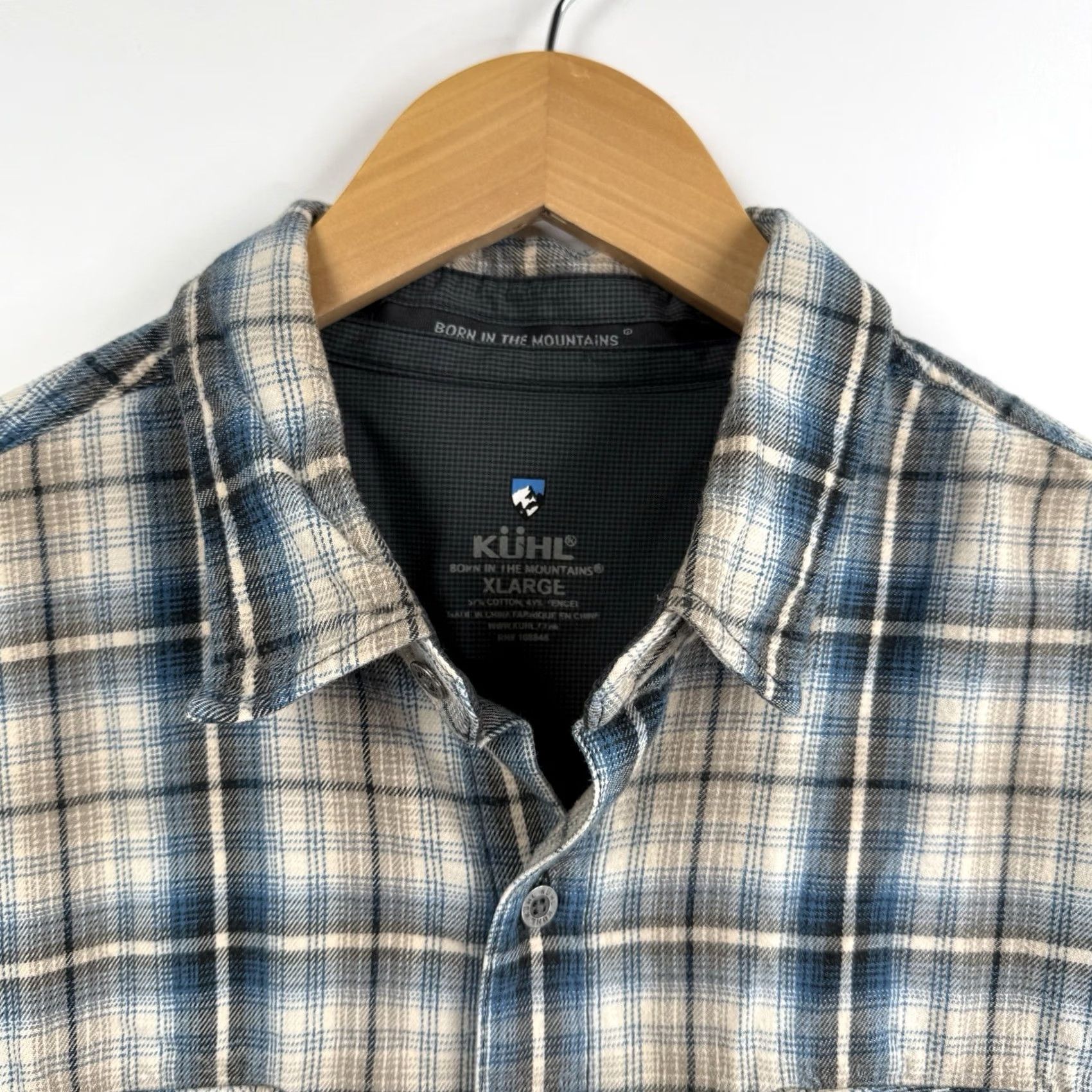Vintage KÜHL Flannel Shirt Mens XL Long Sleeve Blue Plaid Hiking Lightweight Size US XL / EU 56 / 4 - 2 Thumbnail