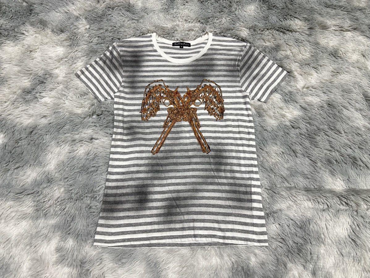 In The Attic 🔥Sick Y2K In The Attic Gun Crosses Guns Striped Shirt Goth Size US M / EU 48-50 / 2 - 2 Thumbnail