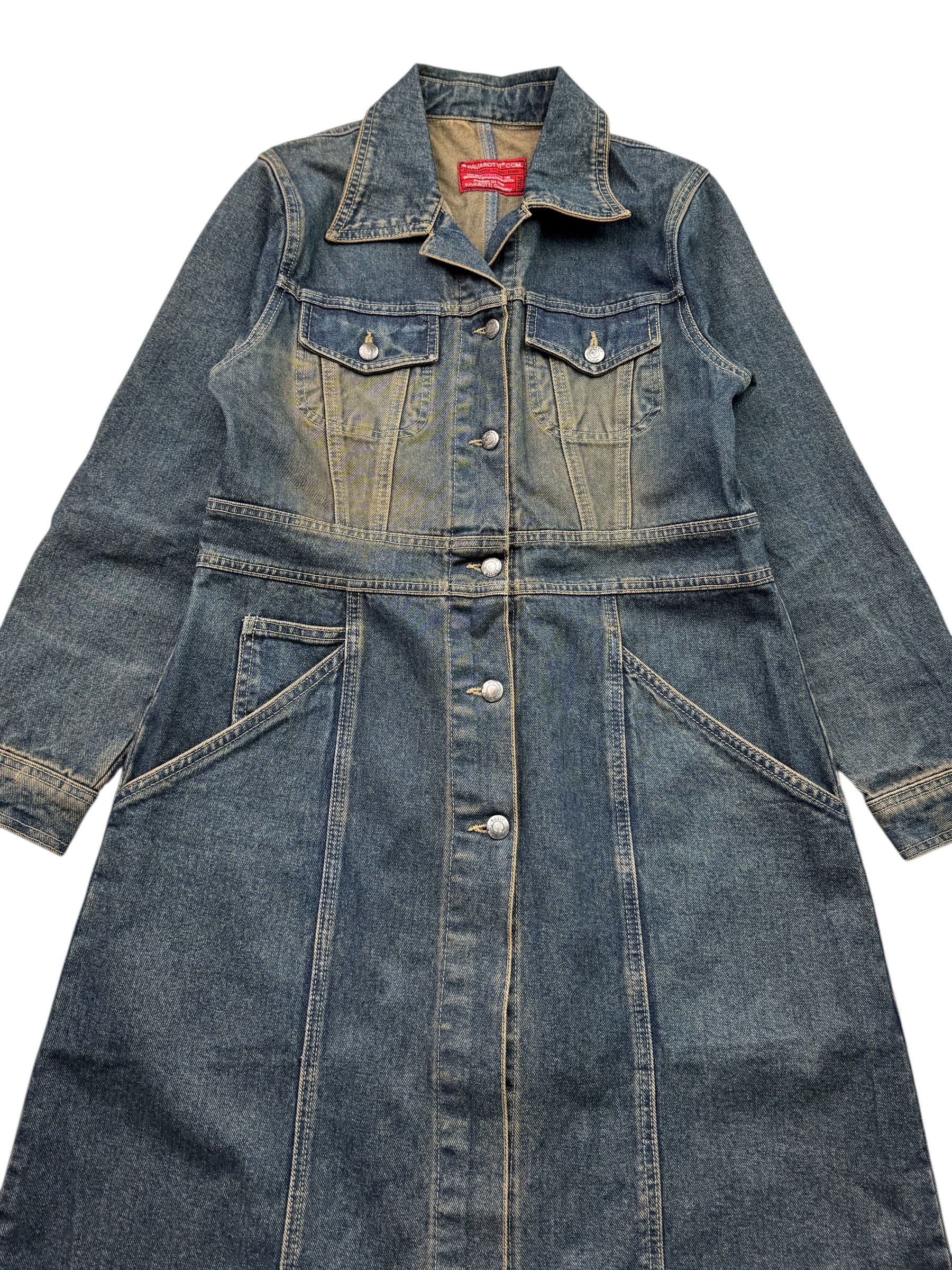 Vintage Vintage Denim Maxi Faded Dress With Long Sleeve W221(V9) Size M / US 6-8 / IT 42-44 - 2 Thumbnail