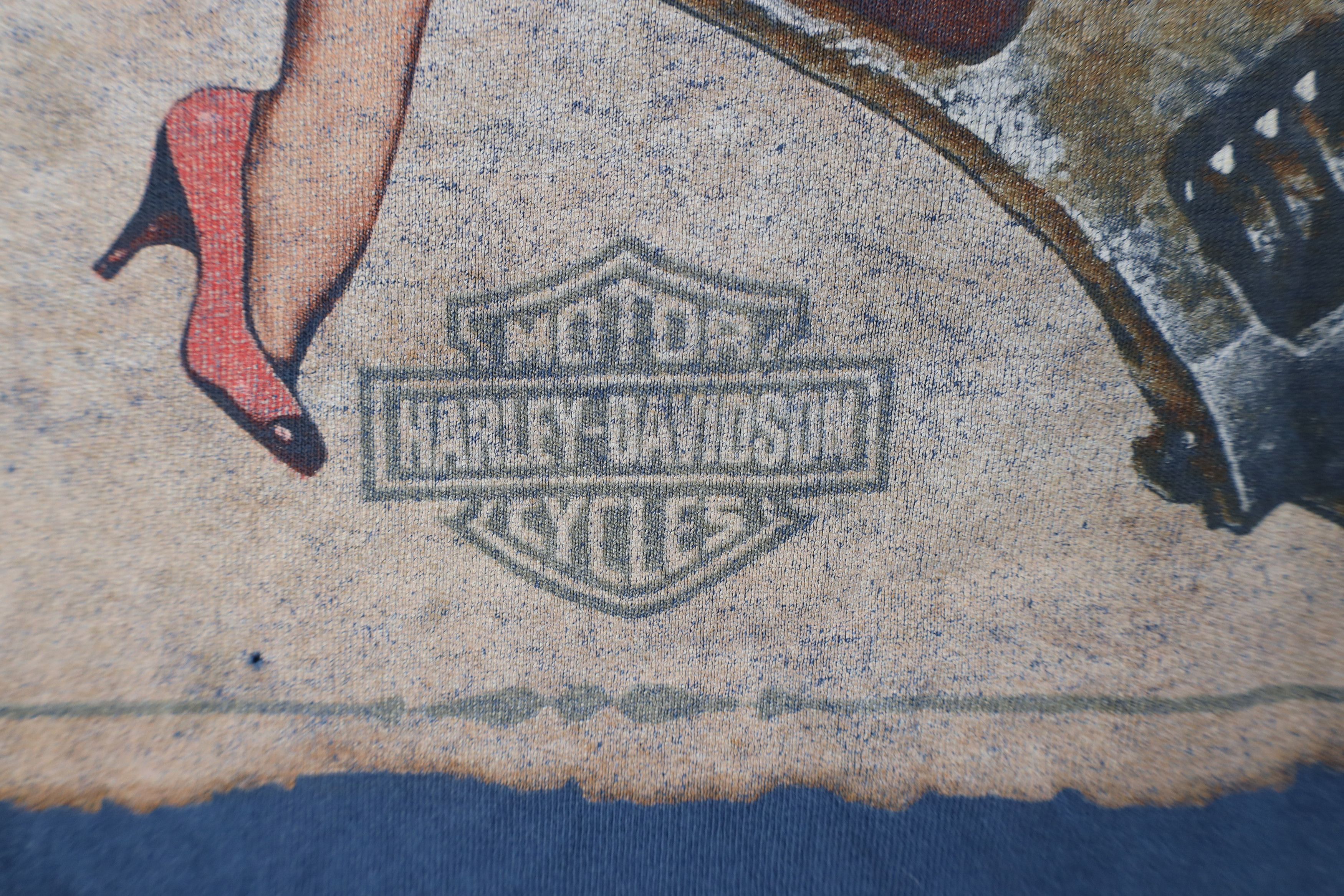 Harley Davidson × Vintage Vintage Y2K Harley Davidson Pin Up Girl Short Sleeve T-Shirt Size US XXL / EU 58 / 5 - 5 Thumbnail