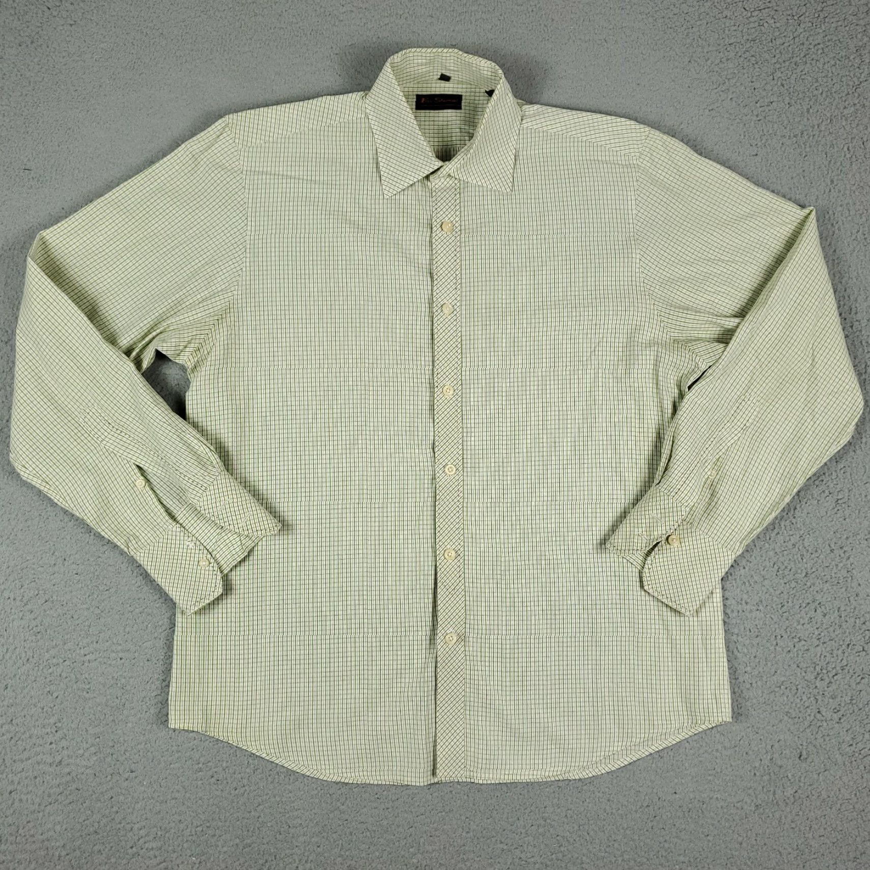 Ben Sherman VINTAGE Ben Sherman Green Check Long Sleeve Button Up Shirt Size L *Damaged* Mens Size US L / EU 52-54 / 3 - 2 Thumbnail
