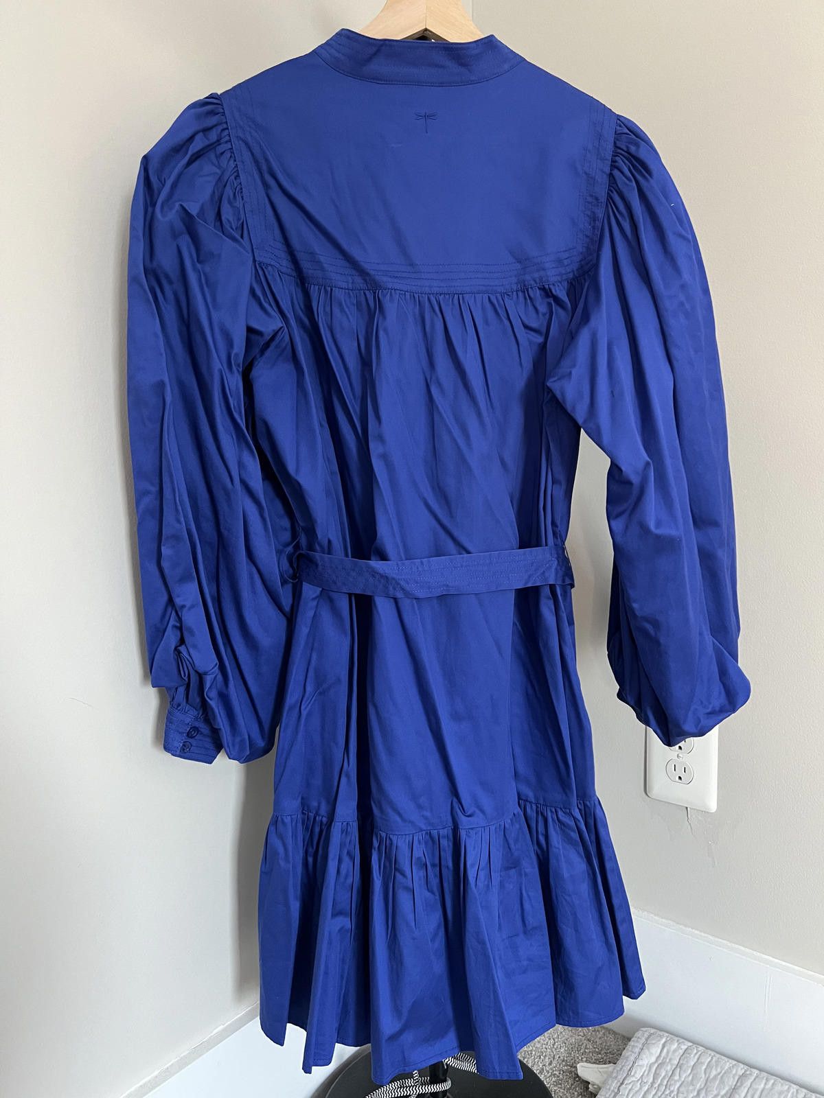 Other Tyler Boe Royal Blue Puff Sleeve Tie Waist Mini Dress Size M / US 6-8 / IT 42-44 - 6 Thumbnail