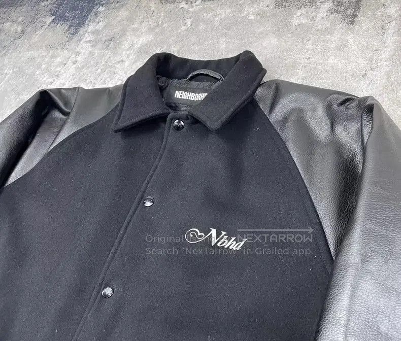 Neighborhood NEIGHBORHOOD Leather Wool Varsity Jacket. Size US L / EU 52-54 / 3 - 2 Thumbnail