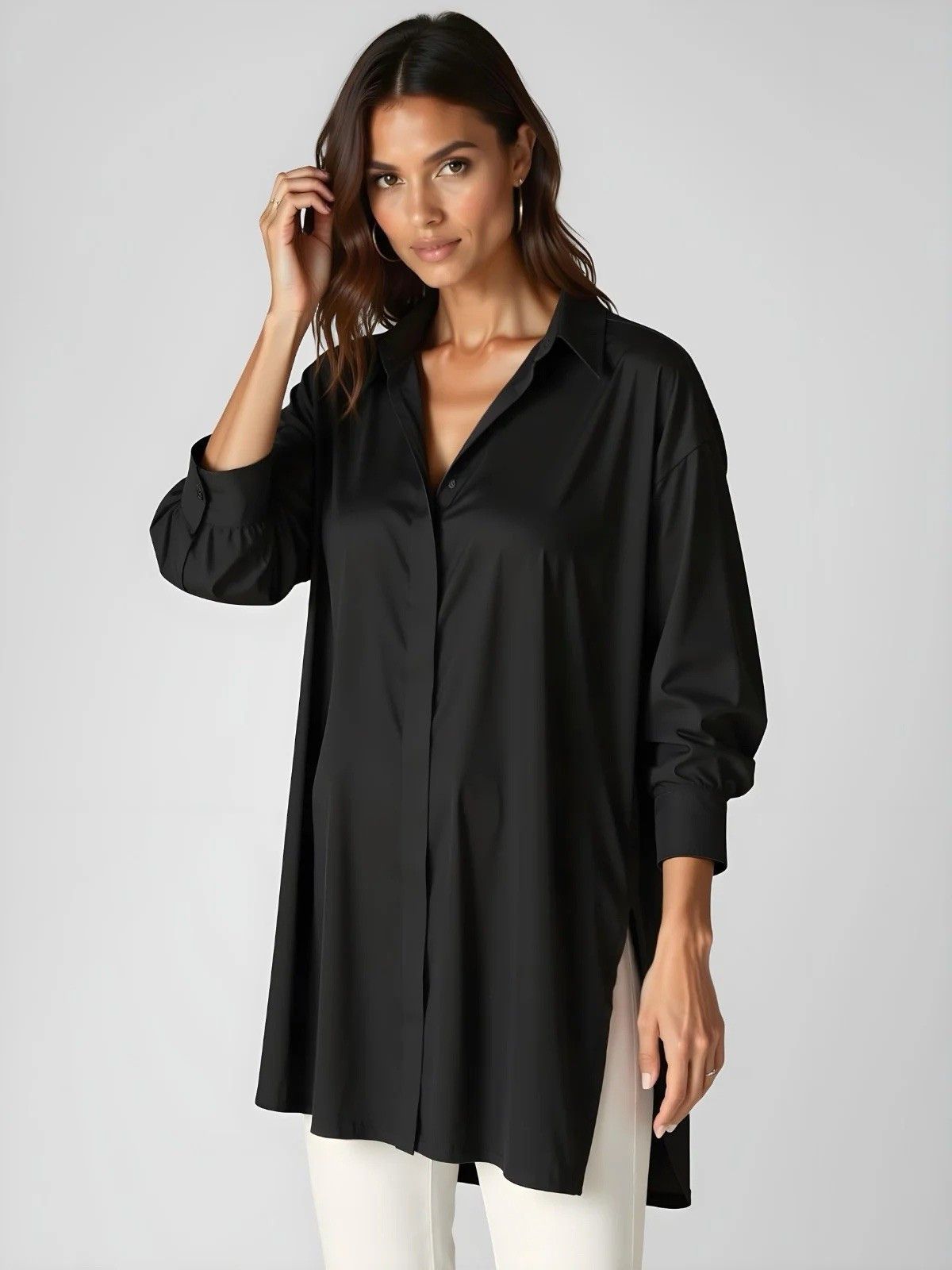 Other The Warmy Shirt Dress Black Tunic Top Women’s Size M Size M / US 6-8 / IT 42-44 - 1 Thumbnail